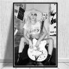 Star Posters and Prints Singer Lady Gaga Pop Art Canvas Painting Black White Woman Figure Painting 1 - Lady GaGa Shop