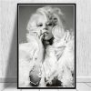 Star Posters and Prints Singer Lady Gaga Pop Art Canvas Painting Black White Woman Figure Painting 11 - Lady GaGa Shop