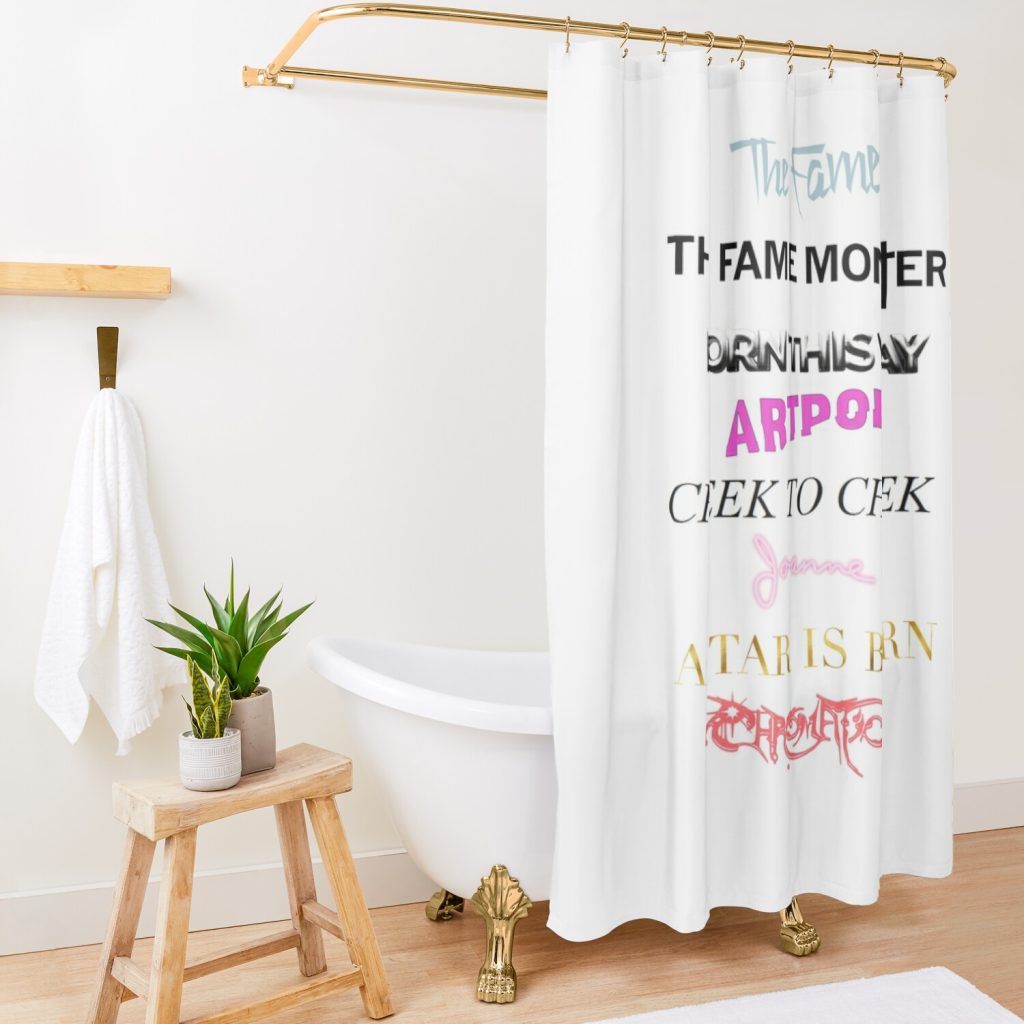 Lady Gaga Albums Discography Shower Curtain Official Lady GaGa Merch