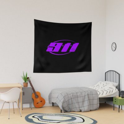 Gaga 911 Chromatica Logo (Purple On Black) Tapestry Official Lady GaGa Merch