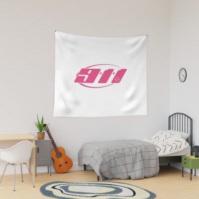 Gaga 911 Chromatica Logo (Pink On White) Tapestry Official Lady GaGa Merch