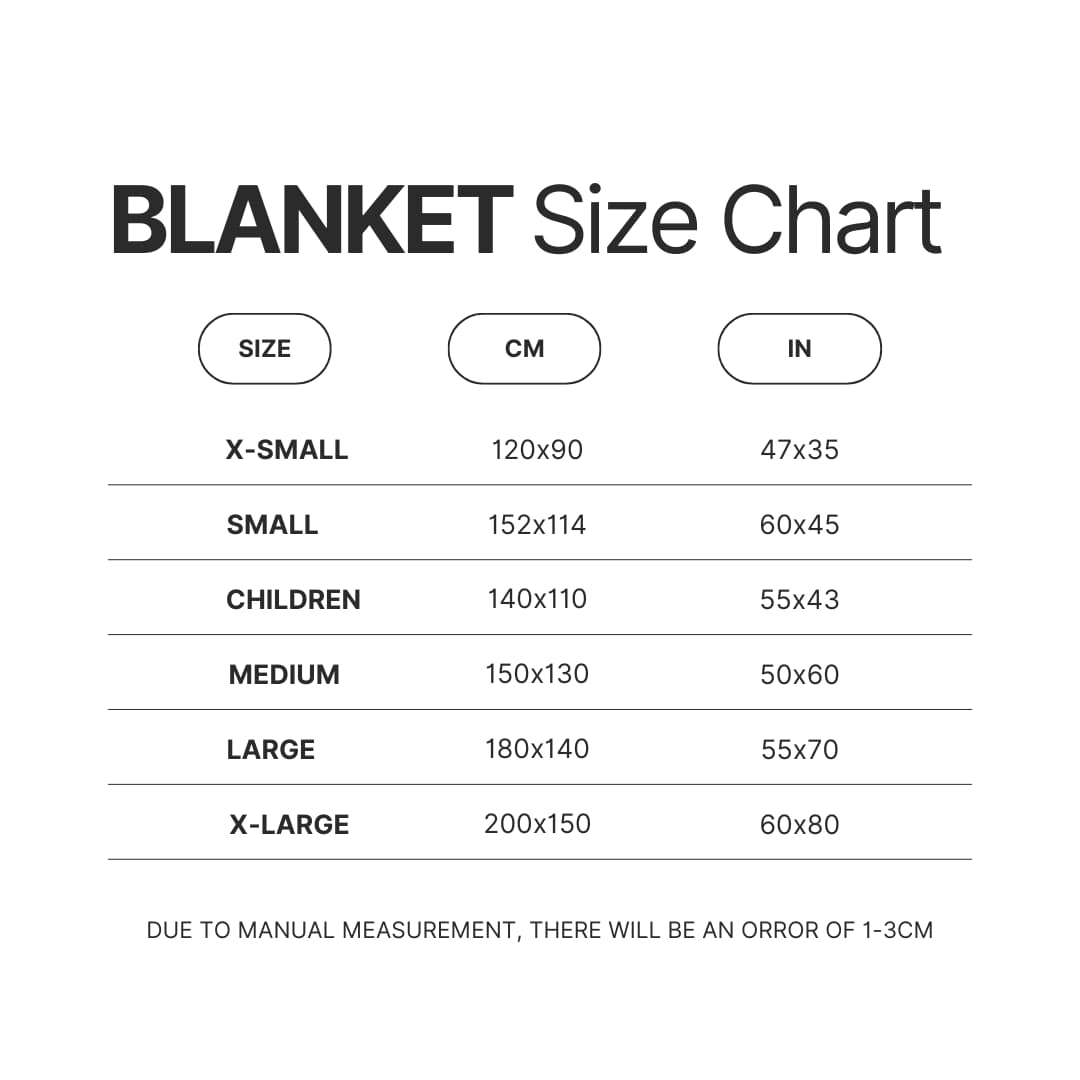 Blanket Size Chart - Lady GaGa Shop