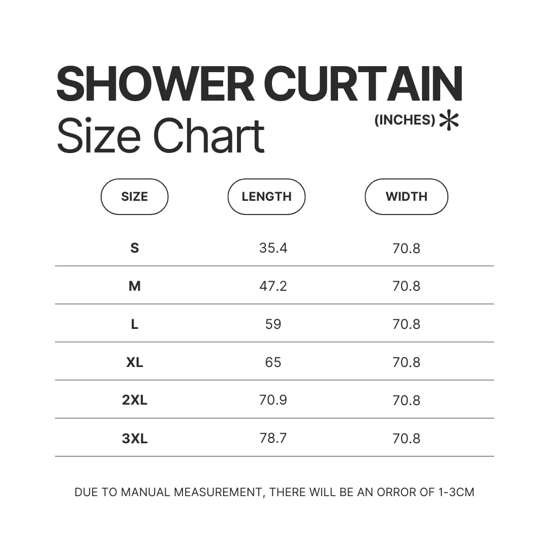 Shower Curtain Size Chart - Lady GaGa Shop