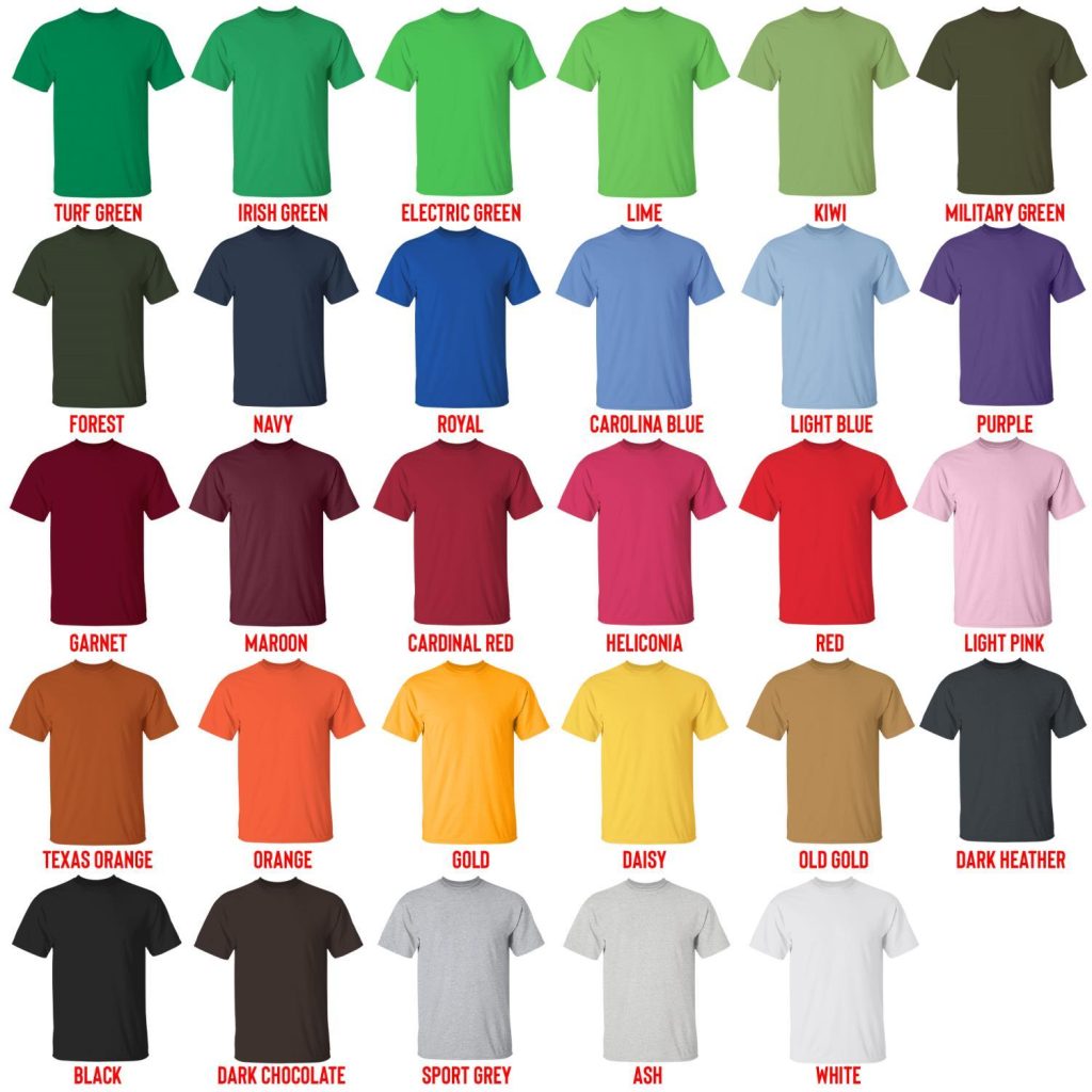 t shirt color chart - Lady GaGa Shop